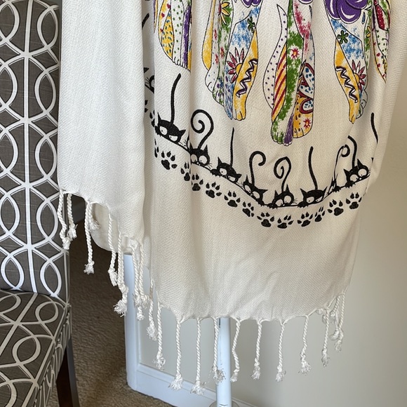 Cat Lovers Scarf or Shawl. - Picture 6 of 13